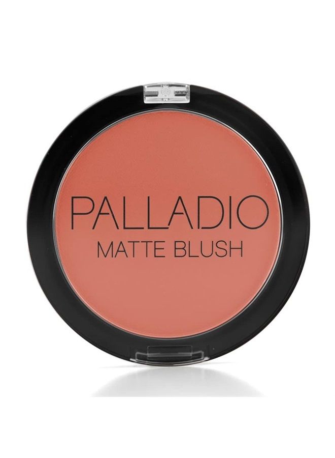 PALLADIO Matte Blush, Brushes onto Cheeks Smoothly, Soft Matte Look and Even Finish, Flawless Velvety Coverage, Effortless Blending Makeup, Flatters the Face, Convenient Compact, Tipsy - Image 1