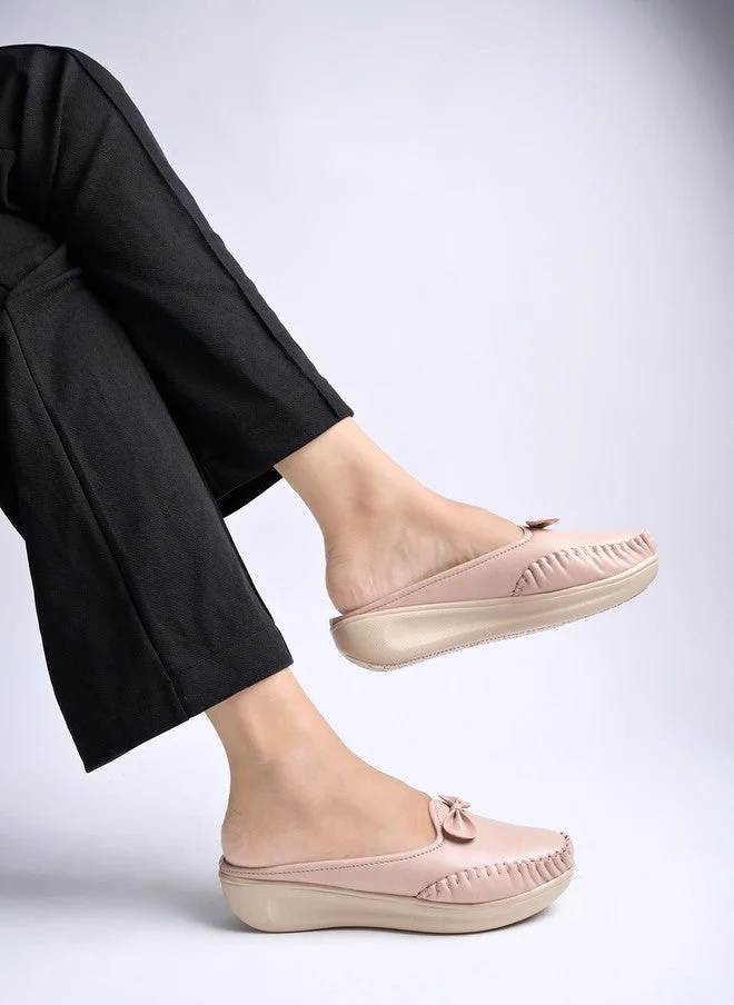 شوتوبيا Shoetopia Upper Bow Detailed  Slip-On Loafers for Women & Girls