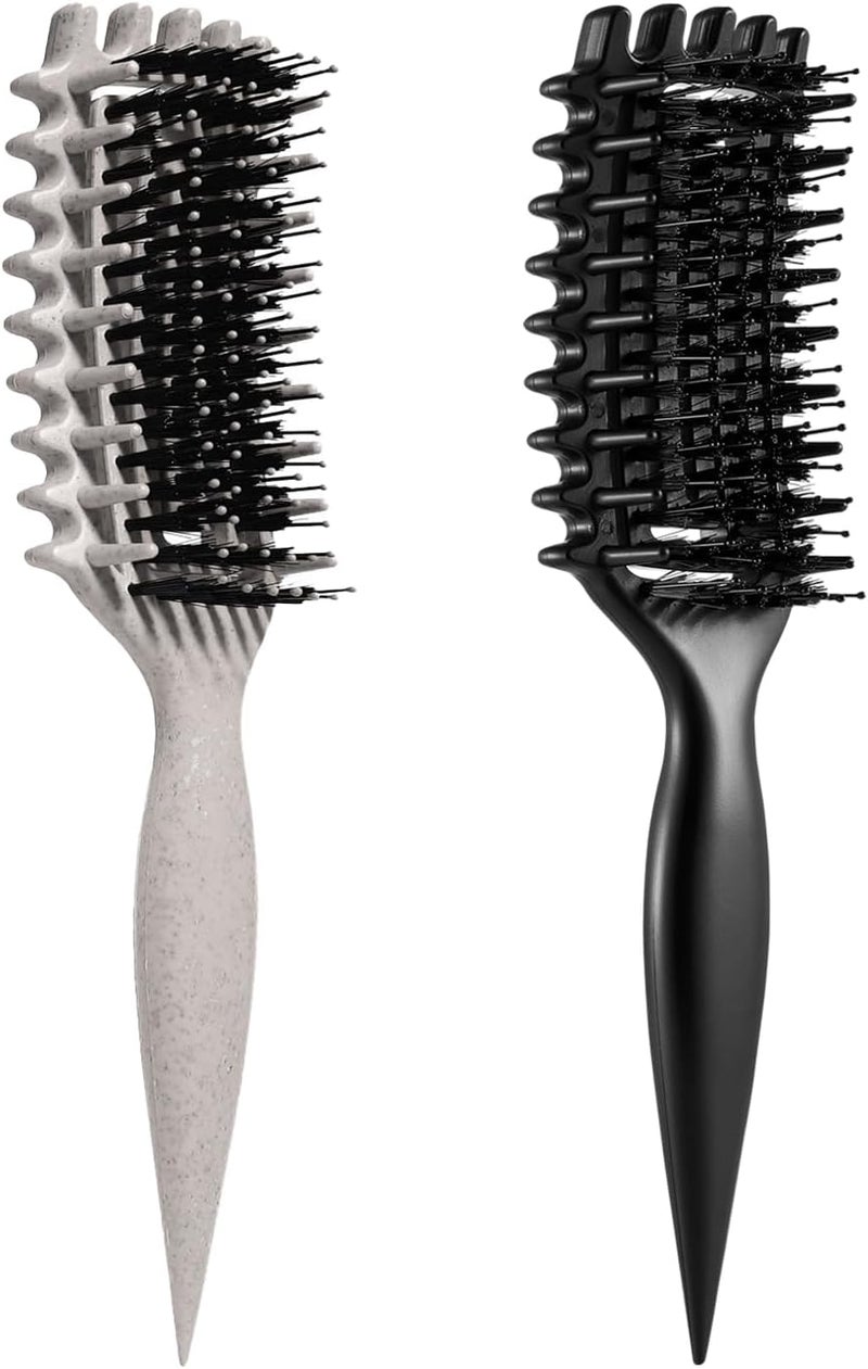 MMBVSZ Curly Hair Brush Candybrush Curl Defining Brush for Detangling Shaping and Defining Curls for Women, Men, Wet & Dry Hair (Black Beige) - Image 1