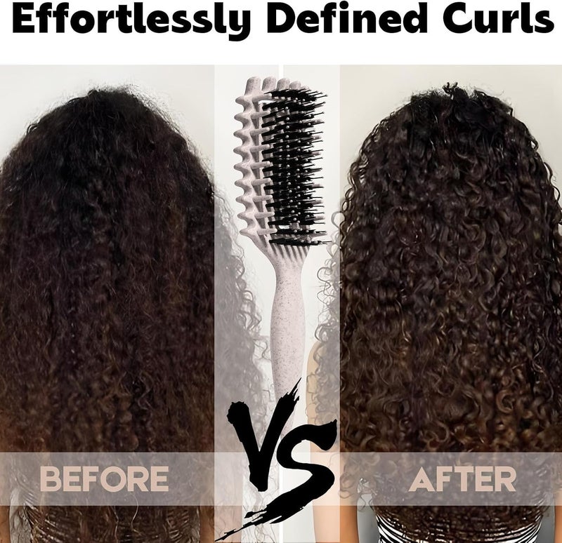 MMBVSZ Curly Hair Brush Candybrush Curl Defining Brush for Detangling Shaping and Defining Curls for Women, Men, Wet & Dry Hair (Black Beige) - Image 5