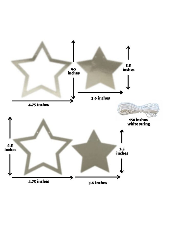 Pinfliers Pinfliers Twinkle Twinkle Little Star Theme Paper Star Bunting, 16 pieces, 2 shade of silver, 66 inches in length  - Image 3