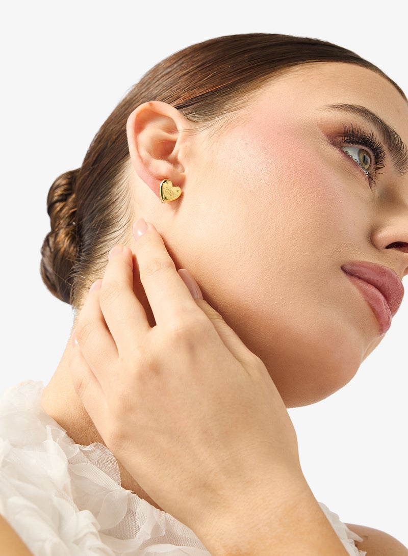 GUESS Heart Lock Stud Earrings - Image 2