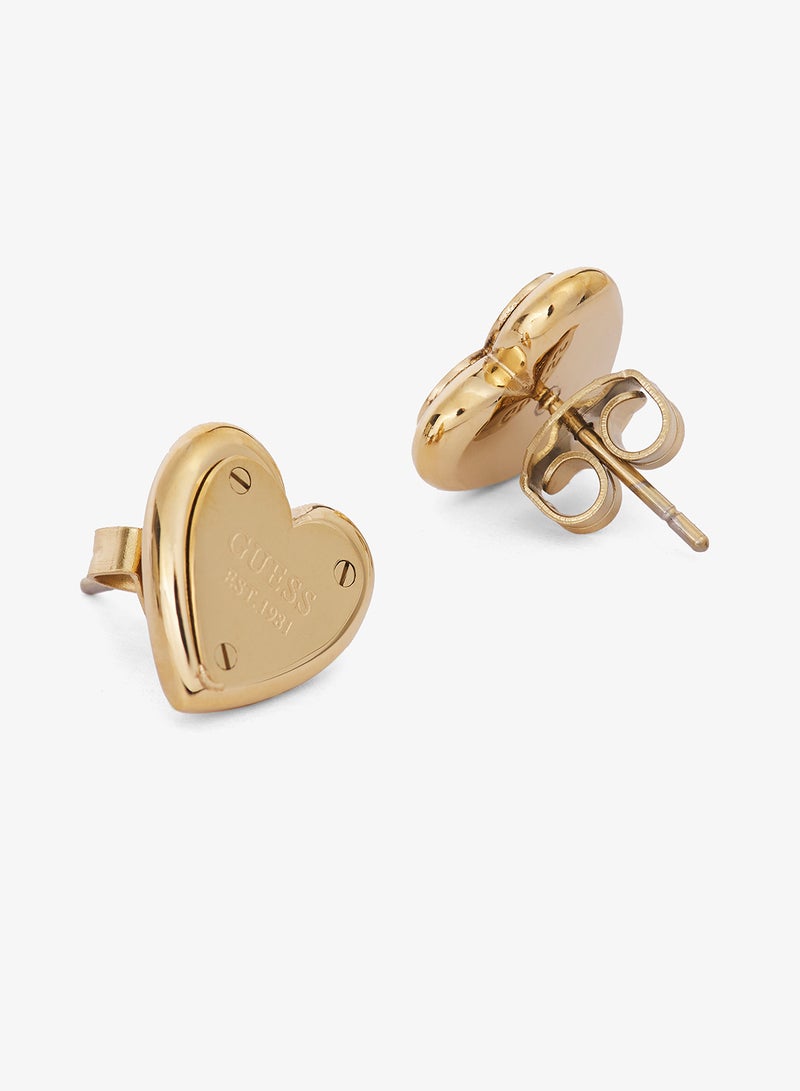 GUESS Heart Lock Stud Earrings - Image 2