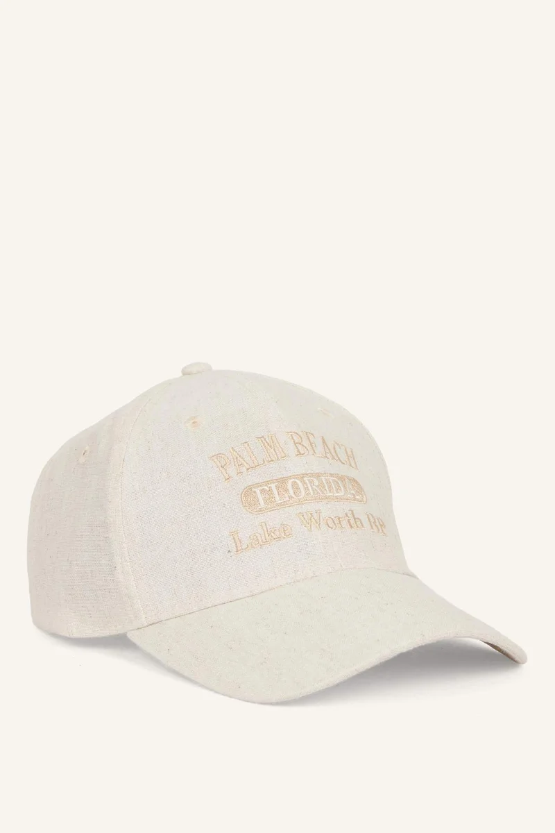 ديفاكتو Woman Linen Embroidered Hat