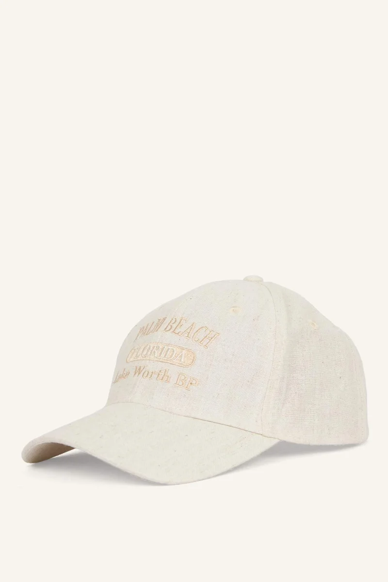 ديفاكتو Woman Linen Embroidered Hat