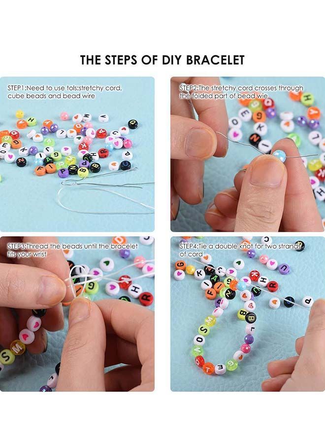 NIBEMINENT 1550 Alphabet Letter Beads Jewellery Making DIY Bracelet Craft Kit 21 x 14 2.5cm - Image 5