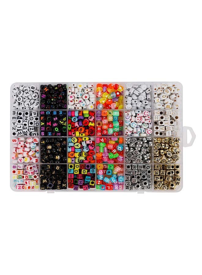 NIBEMINENT 1550 Alphabet Letter Beads Jewellery Making DIY Bracelet Craft Kit 21 x 14 2.5cm - Image 1