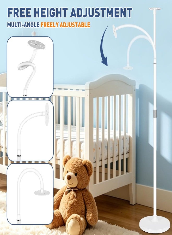 TNNOP Telescopic Height Adjustable Baby Monitor Floor Stand, No Drill Baby Camera Stand Compatible with HelloBaby Infant Optics VTech Motorola,Heavy Duty Carbon Steel Base for Crib, Nursery, Play Area - Image 3