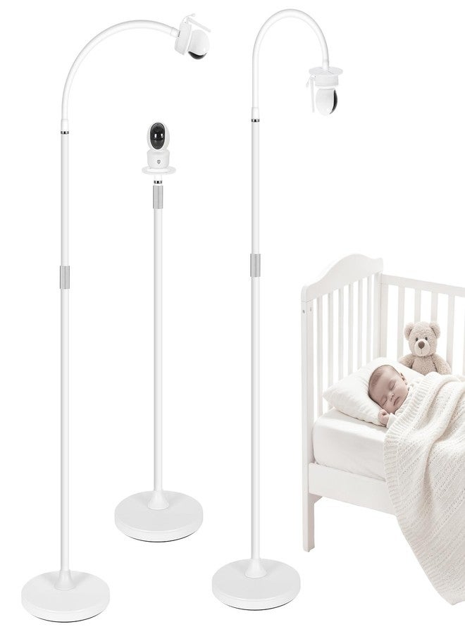 TNNOP Telescopic Height Adjustable Baby Monitor Floor Stand, No Drill Baby Camera Stand Compatible with HelloBaby Infant Optics VTech Motorola,Heavy Duty Carbon Steel Base for Crib, Nursery, Play Area - Image 1