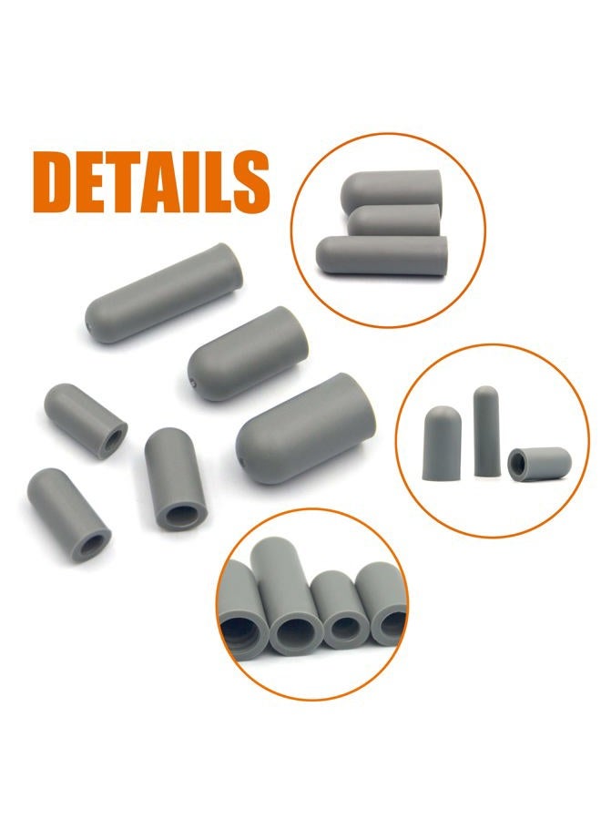 ISPINNER 80pcs Rubber Vacuum Cap, Vacuum Plugs Hose End Caps Assortment Kit for Carburetor, Manifold, Automotive 3/16" 5/32" 7/32" 1/4" 5/16" 3/8" (Gray) - Image 3