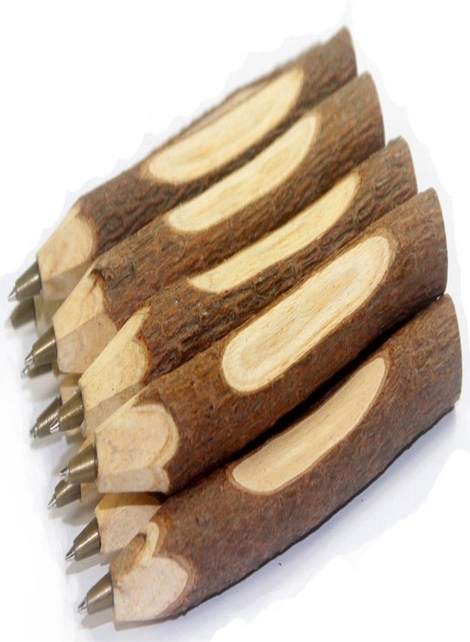 Gullor 10PCS Vintage Handmade Wooden Ballpoint Pen, School Supplies, Stationery Gift - Image 1