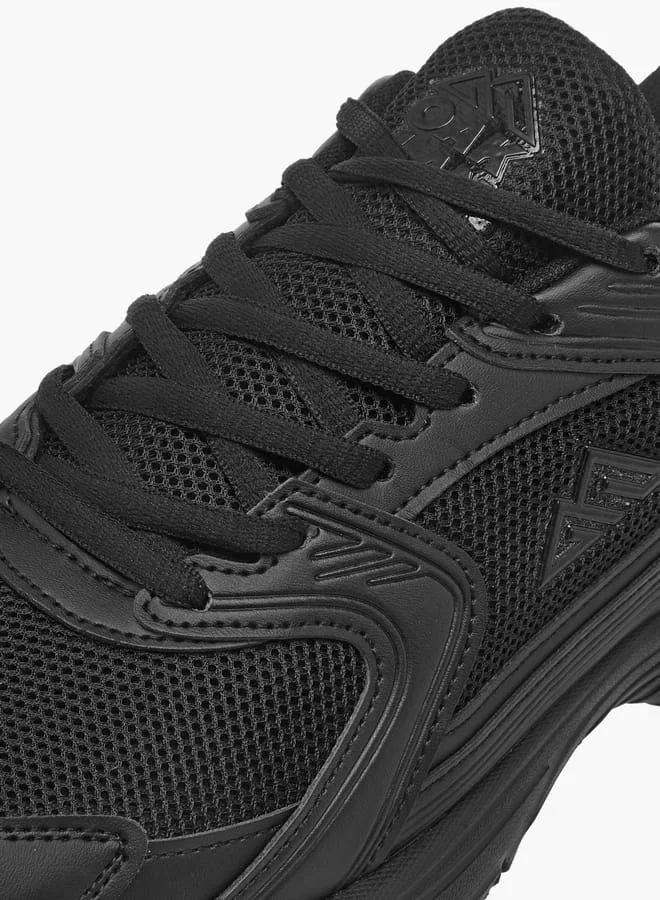 شو اكسبرس Men's Mesh Panelled Sports Shoes with Lace-Up Closure