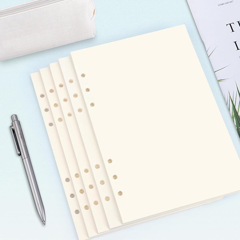 Toplive A5 Refill Paper [5 Pack], 100GSM Thick 6 Hole Loose Leaf - 225 Sheets (450 Pages), Blank Refillable Filler Inserts for 6 Ring Binder/Journal/Notebook - Perfect for Sketching & Creative Notes - Image 5