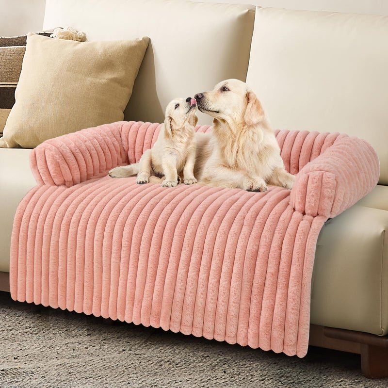 Wn's Day Luxurious Dog Couch Bed, Washable Calming Dog Couch Cover, Removable Couch Protector for Dogs, Waterproof Sofa Bed, Pet Bed Mats for Couch, Pet Couch Covers for Sofa(Pink, XL) - Image 1