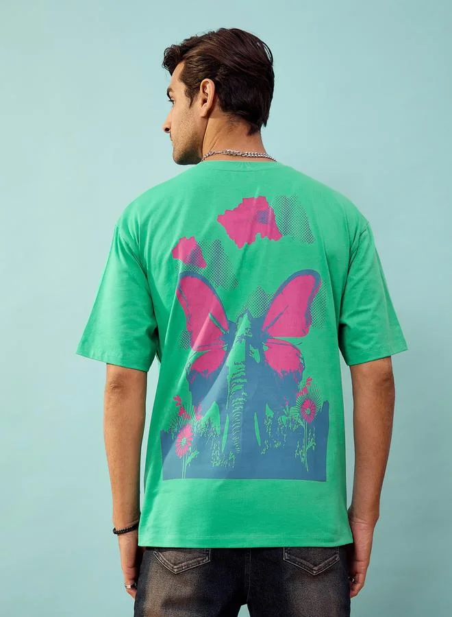 Mascln Sassafras Elephant Graphic Print Oversized T-Shirt by Styli
