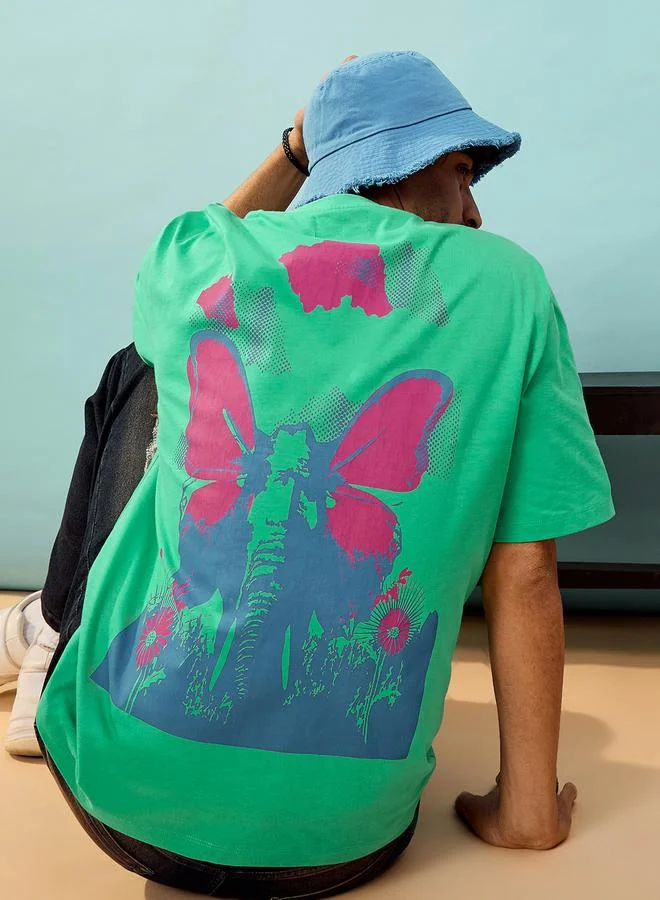Mascln Sassafras Elephant Graphic Print Oversized T-Shirt by Styli