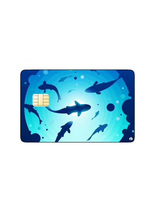 RKN PRINTED BANK CARD STICKER Aesthetic Fish Drawing In Ocean - Image 1
