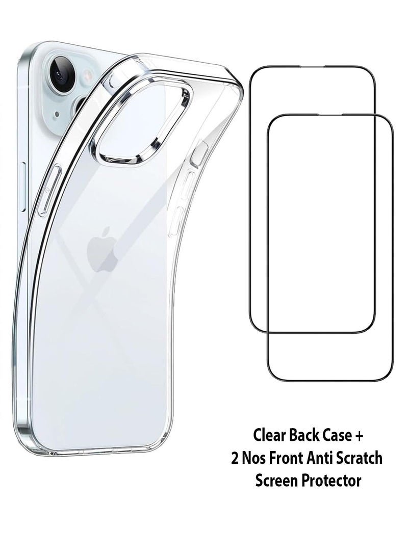 Zolo Protective Clear Case Cover and 2Pcs 9D Tempered Glass Ultra Clear Screen Protector For Apple iPhone 14 - Image 1