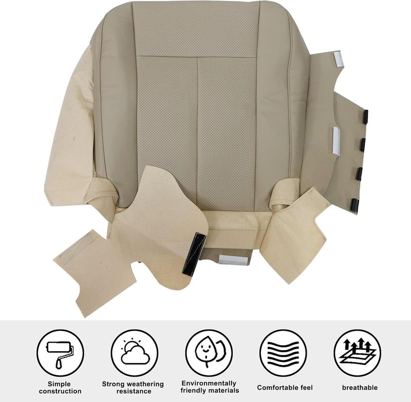 Sekeseauto Passenger Bottom Perforated Leather Seat Cover Tan for Ford Expedition 2007-2014 - Image 5