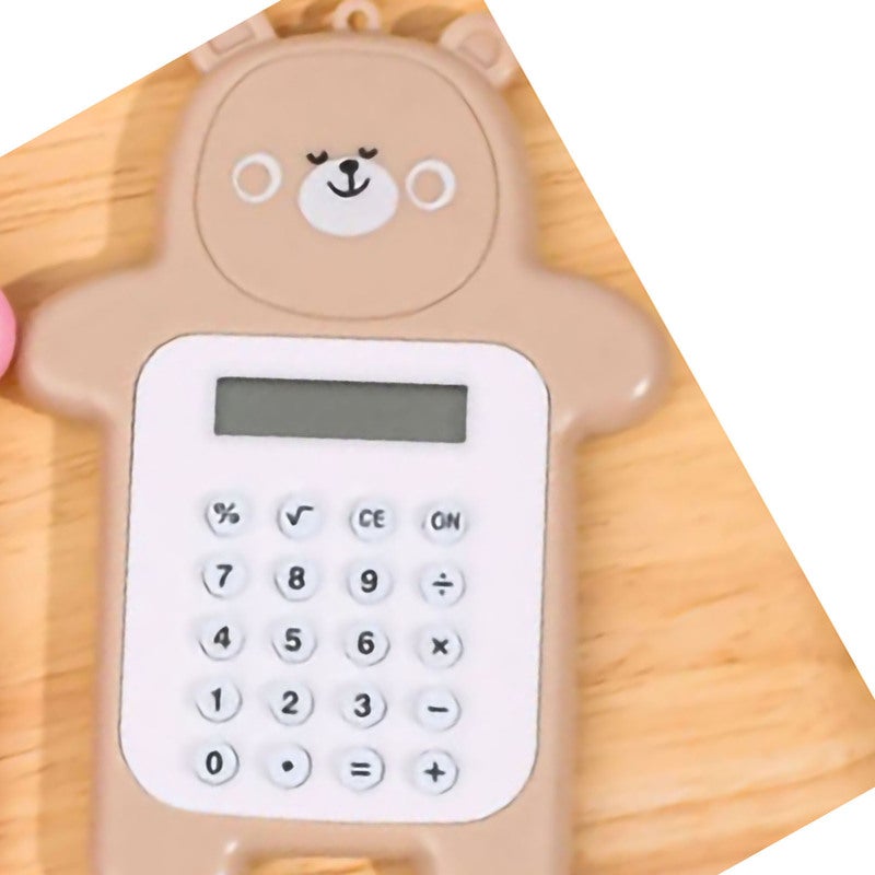 Cute Bear Calculator: 8 Digit Mini Size - Portable Pocket Design Rubber Buttons Rounded Edges for Kids Students School Supplies - Image 3