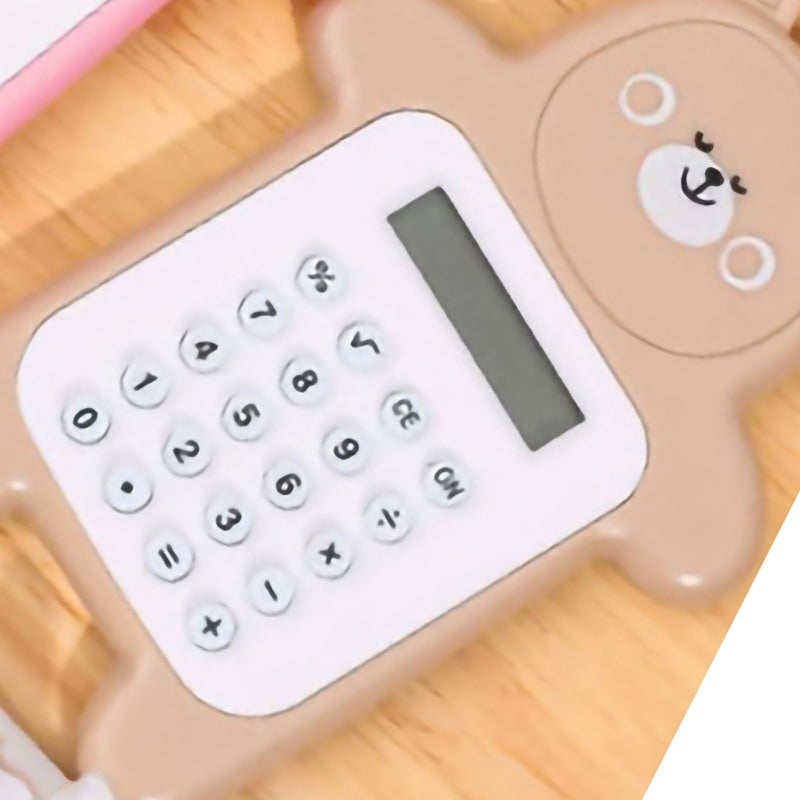 Cute Bear Calculator: 8 Digit Mini Size - Portable Pocket Design Rubber Buttons Rounded Edges for Kids Students School Supplies - Image 5