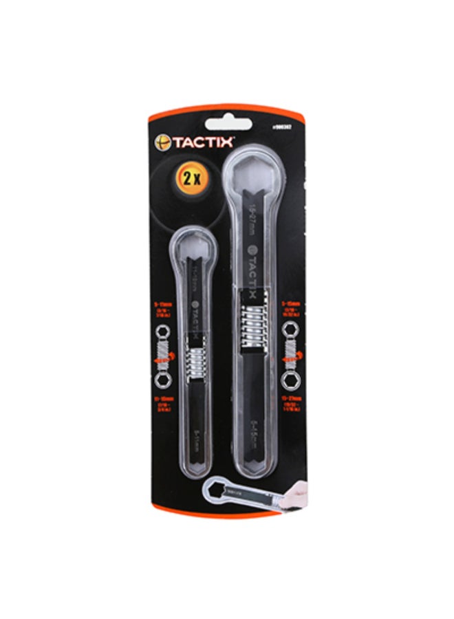 Tactix 2-Piece Metric/SAE Universal Wrench Set Silver and Black 2.5 x 30 x 11.5 cm 900302 - Image 1