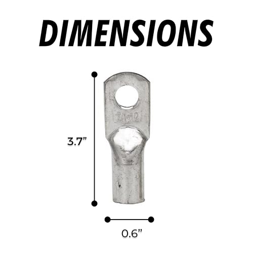 InstallGear 1/0 Gauge AWG Tinned Pure Copper Lugs Ring Terminals Connectors with Heat Shrink, 10-Pack - 1/0 Ring Terminal - Electrical Connectors, Heat Shrink Wire Connectors for 1/0 Gauge Wire - Image 3