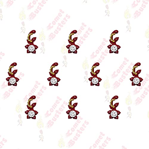 Comet Busters Beautiful Maroon Bindis With Stone (BIN1135)(10mm) - Image 4
