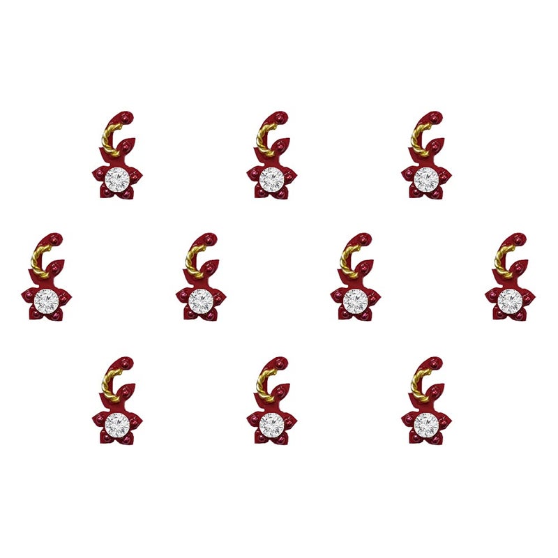 Comet Busters Beautiful Maroon Bindis With Stone (BIN1135)(10mm) - Image 5