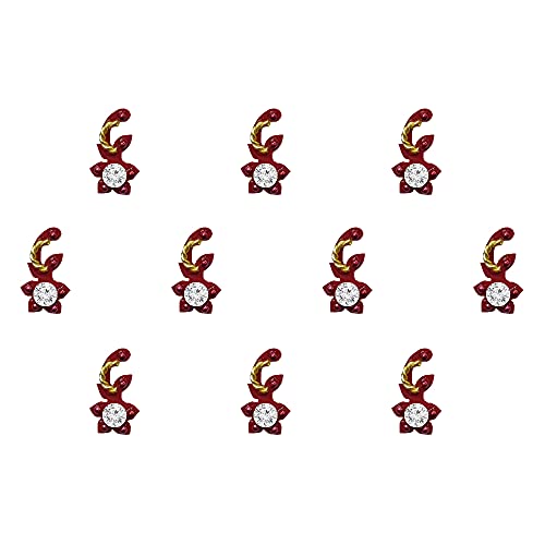 Comet Busters Beautiful Maroon Bindis With Stone (BIN1135)(10mm) - Image 1