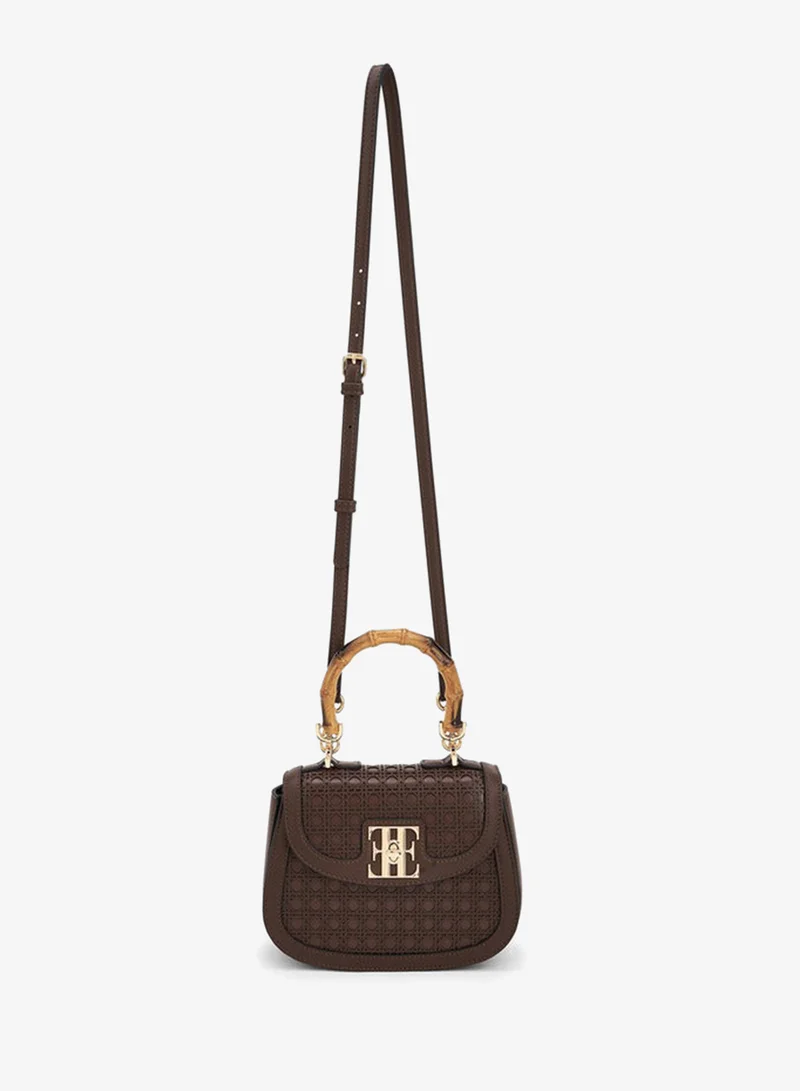ايل Textured Crossbody Bag With Detachable Strap