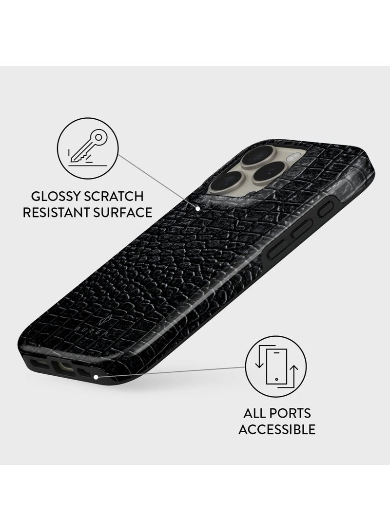 BURGA iPhone 16 Pro Case, 2 Piece  texture + Hard Shell + TPU Interior, Shock Absorption, All Port Accessible, Raised Bezel For Screen & Camera Protection, Never Fading HQ Print, Reaper's Touch Black - Image 3