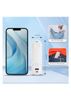 OUYoo OUYoo Handheld Portable Fan,5 in 1 Mini Fan,USB Rechargeable Pocket Small Fan，Power Bank,Flashlight,Mirror,Mobile Phone Holder,Outdoor,Travel,Summer,Gifts For Women (pink)  - Image 3