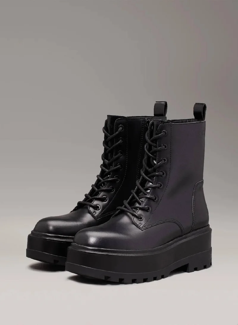 Calvin Klein Jeans Leather Platform Boots