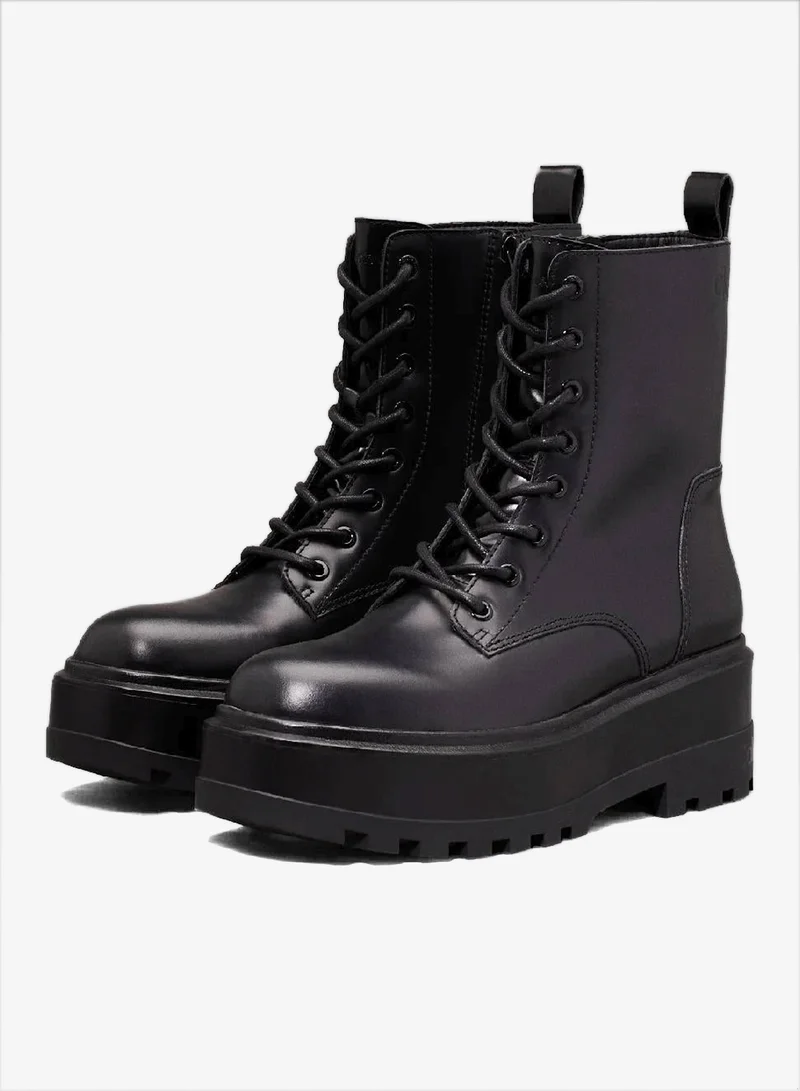 Calvin Klein Jeans Leather Platform Boots