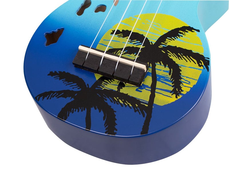 Mahalo MD1HABUB Ukulele Soprano " Hawaii " Designer Series Blue Burst with Bag - Image 2