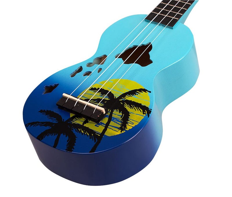 Mahalo MD1HABUB Ukulele Soprano " Hawaii " Designer Series Blue Burst with Bag - Image 3