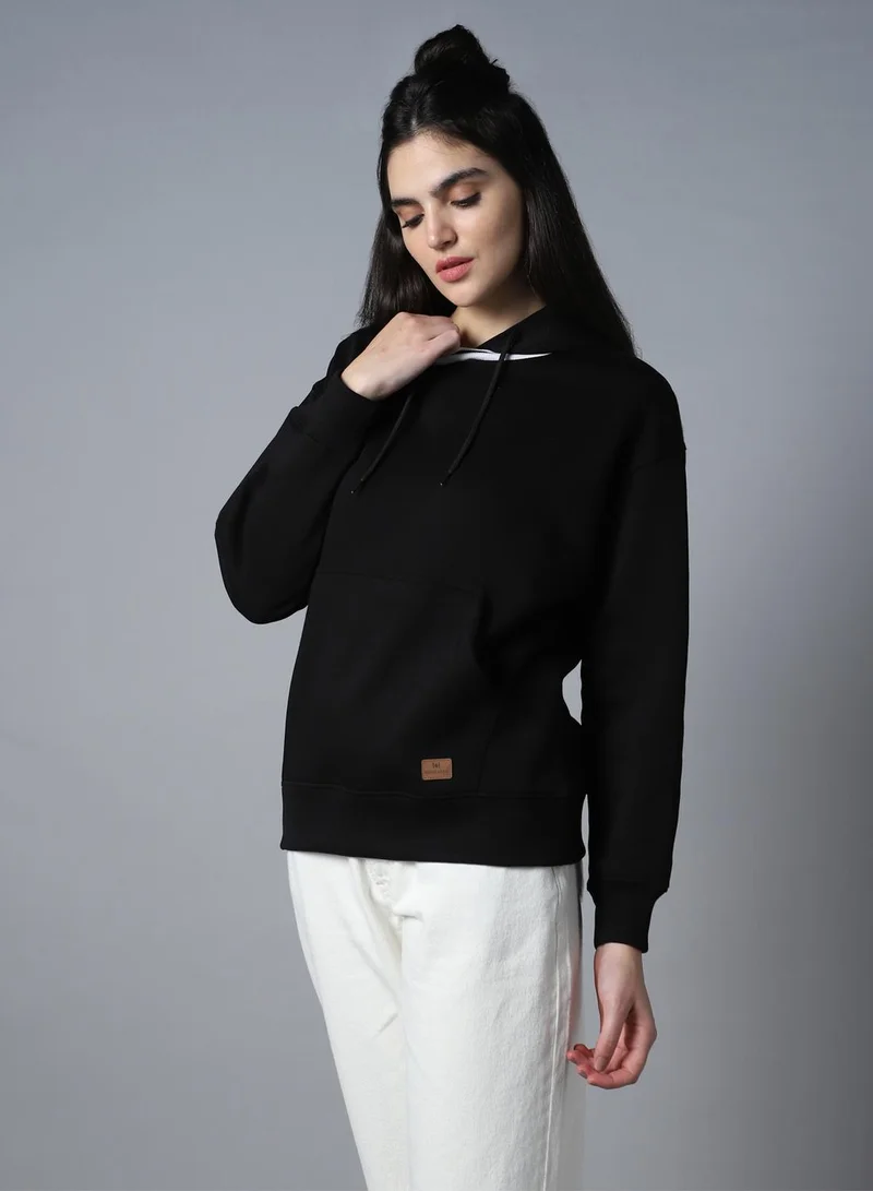 HIGH STAR Women Black Sweatshirt