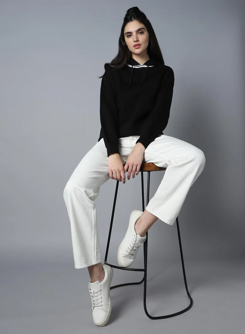 HIGH STAR Women Black Sweatshirt