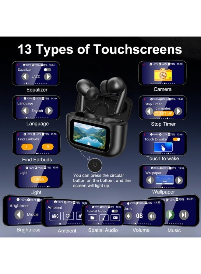 Bluetooth 5.3 Wireless Touch Screen Earbuds, Noise Cancelling, 6H Playtime, HD Mic, Portable Charging Case - Image 3