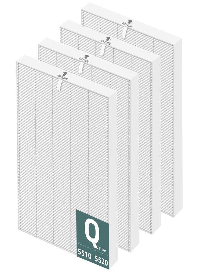 Pulluty 5510 5520 HEPA Replacement Filter Q for Winix 5510 5520 Plasmawave Air Purifier,High-Efficiency H13 True HEPA Filter,# 1712-0123-00,4 Pack - Image 1