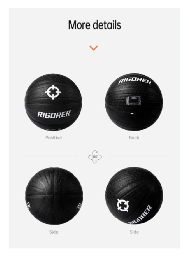 RIGORER  Adult Core Training Weighted PU Basketball 1KG Overweight Competition Gravity Ball No. 7 Dedicated Indoor And Outdoor - Image 3