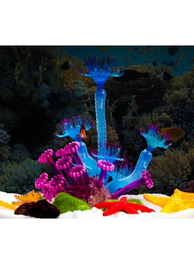 تنسيق أحواض السمك، الشعاب المرجانية، ديكورات أحواض السمك، شقائق النعمان لحوض السمك، نباتات بحرية، شعاب مرجانية، ديكورات منزلية، شعاب مرجانية مائية صناعية، ديكور راتنج المحيط - Image 1