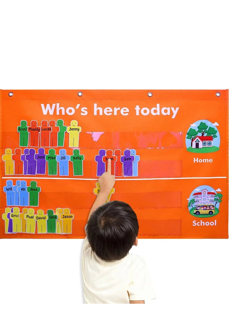 Generic - Classroom Attendance Chart Helping Hands Pocket Chart,durable Classroom Management Pocket Chart for Classroom,homeschool, Classroom Calendar, Preschool Classroom Must Haves - Image 1