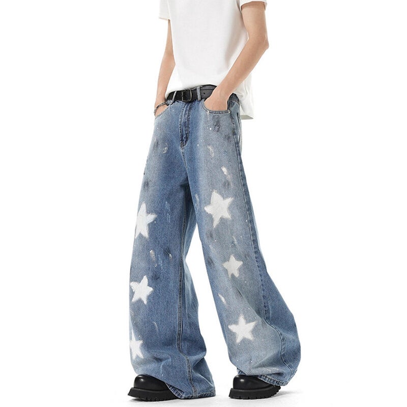 Unisex Classic Denim Jeans Loose Fit Daily Outdoor Wear - Image 1