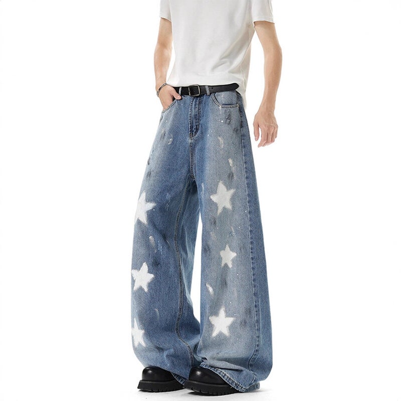 Unisex Classic Denim Jeans Loose Fit Daily Outdoor Wear - Image 3