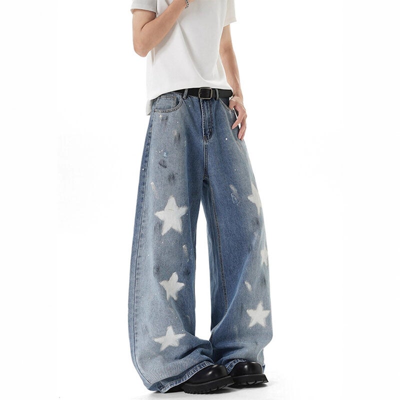 Unisex Classic Denim Jeans Loose Fit Daily Outdoor Wear - Image 4