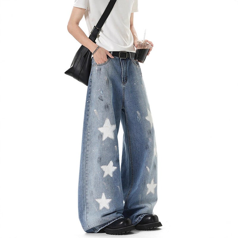 Unisex Classic Denim Jeans Loose Fit Daily Outdoor Wear - Image 2