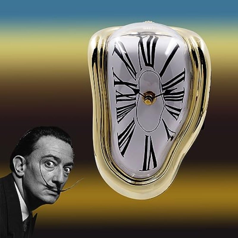 ساعة ساعة سلفادور دالي مذابة ساعة ساعة مذابة للزينة المنزلية والمكتب رفول مكتب طاولة دعابة إبداعي هدية ذهبية - Image 2