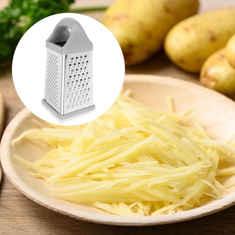 مبشرة خضروات من الفولاذ المقاوم للصدأ بأربعة جوانب، أداة مطبخ متعددة الوظائف لتجهيز الطعام - Image 5